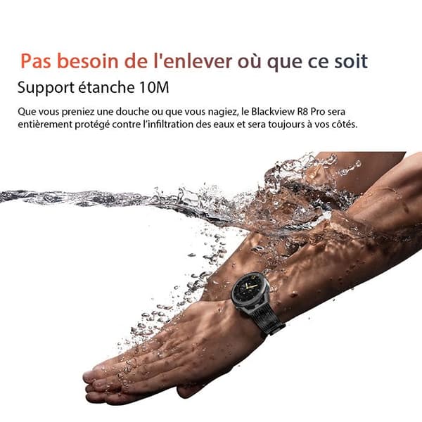 Blackview R8 Pro Smartwatch för Man och Kvinna 1.32" 290mAh 24 Sportlägen - Svart