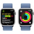 Pikkukuva 7 / 10: Apple Watch Series 9 (GPS + Cellular) 45 mm hopeanvärinen alumiinikuori ja talvensininen Sport Loop -ranneke (MRMJ3)