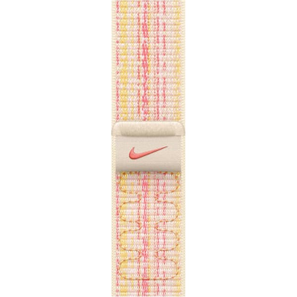 Apple Watch 45 mm Starlight/rosa Nike Sport Loop-armband (MUJY3)