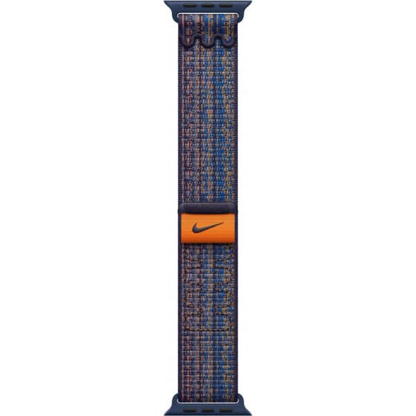 Apple Watch 45 mm Game Royal/oranssi Nike Sport Loop -ranneke (MTL53)