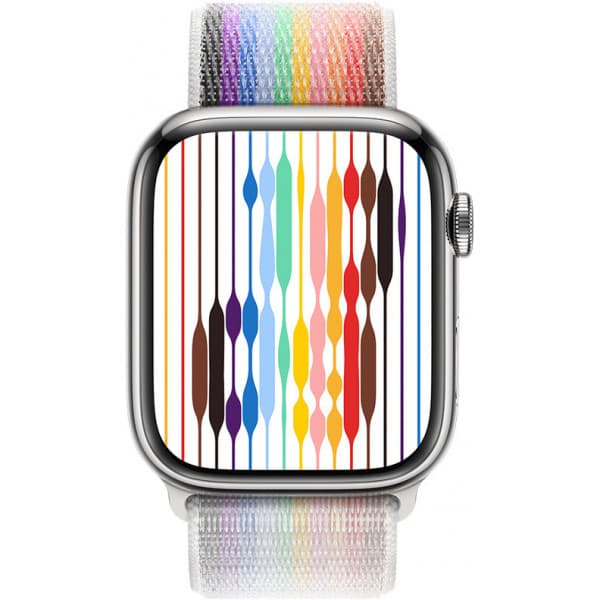 Apple Watch 45 mm Pride Edition Sport Loop -ranneke (MU9R3)
