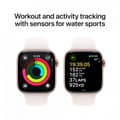 Miniatyrbild 4 av 9: Apple Watch Series 10 (GPS) 42 mm roséguld aluminiumhölje och rödaktigt sportarmband, M/L (MWWJ3)
