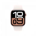 Miniatyrbild 2 av 9: Apple Watch Series 10 (GPS) 42 mm roséguld aluminiumhölje och rödaktigt sportarmband, M/L (MWWJ3)