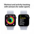 Miniatyrbild 4 av 9: Apple Watch Series 10 (GPS) 46 mm silver aluminiumkapsel och blåaktigt Sport Loop-armband (MWWN3)