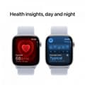 Miniatyrbild 5 av 9: Apple Watch Series 10 (GPS) 46 mm silver aluminiumkapsel och blåaktigt Sport Loop-armband (MWWN3)