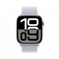 Miniatyrbild 2 av 9: Apple Watch Series 10 (GPS) 46 mm silver aluminiumkapsel och blåaktigt Sport Loop-armband (MWWN3)