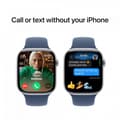 Miniatyrbild 7 av 9: Apple Watch Series 10 (GPS + Cellular) 46 mm silver aluminiumboett och jeansblå sportarmband, M/L (MWY13)