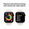 Miniatyrbild 4 av 9: Apple Watch Series 10 (GPS + Cellular) 46 mm mörkgrå titanboett och stjärnvitt sportarmband, M/L (MWYY3)