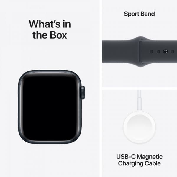 Apple Watch SE (GPS) 40 mm keskiyö alumiinikuori ja keskiyö urheiluranneke, S/M (MXE73)