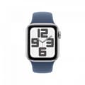 Pikkukuva 2 / 7: Apple Watch SE (GPS) 40 mm hopea alumiinikuori ja farkunsininen urheiluranneke, S/M (MXEC3)