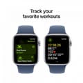 Pikkukuva 6 / 7: Apple Watch SE (GPS) 44 mm hopea alumiinikuori ja farkunsininen urheiluranneke, M/L (MXER3)