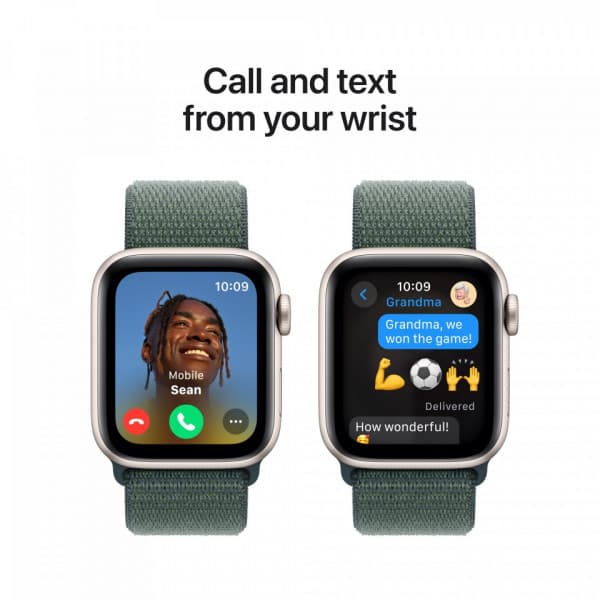 Apple Watch SE (GPS) 40 mm stjärnvitt aluminiumfodral och sjögrön Sport Loop-översnodd (MXEH3)