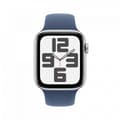 Miniatyrbild 2 av 7: Apple Watch SE (GPS + Cellular) 44 mm silver aluminiumskal och jeansblå sportarmband, S/M (MXGP3)