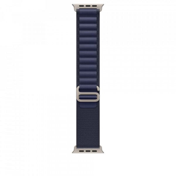 Apple Watch 49 mm marinblå Alpine-armband, medelstorlek, naturligt titan