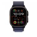 Miniatyrbild 3 av 3: Apple Watch 49 mm marinkblå Alpine-armband, stor, svart titan