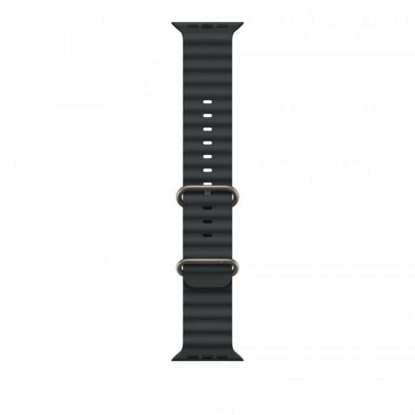 Apple Watch 49 mm svart Ocean-armband, naturligt titan