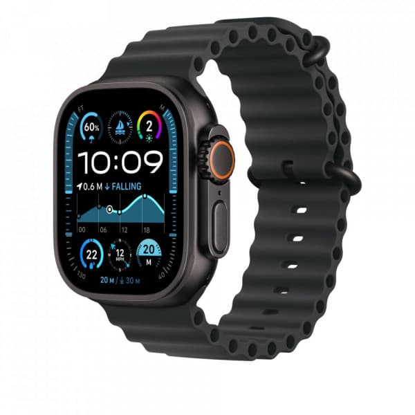 Apple Watch 49 mm svart Ocean-armband, svart titan