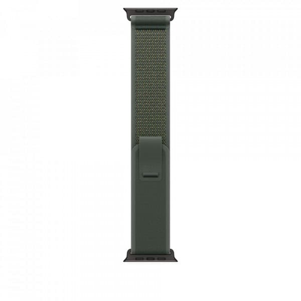 Apple Watch 49 mm grön Trail-armband, S/M, svart titan