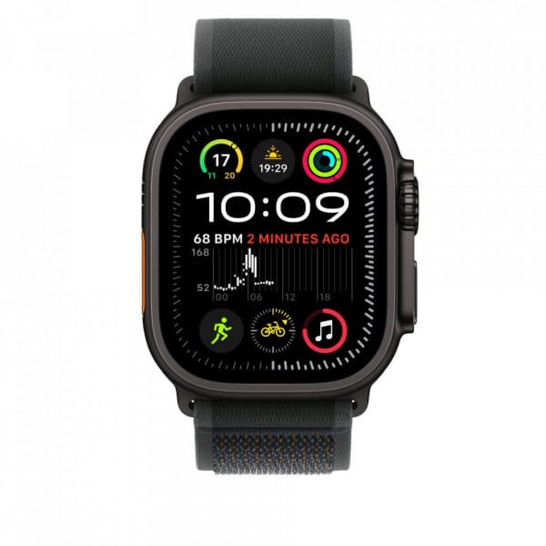 Apple Watch 49 mm svart Trail-armband, S/M, svart titan