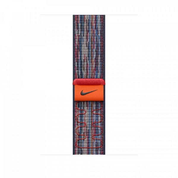 Apple Watch 46 mm blå/röd Nike Sport Loop-armband (MXU43)