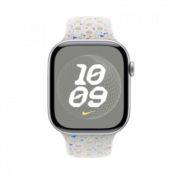 Apple Watch 46 mm Pure Platinum Nike Sport -ranneke, M/L (MYL53Z)