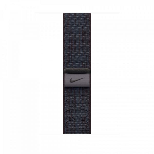 Apple Watch 46 mm musta/sininen Nike Sport Loop -ranneke (MYJD3)