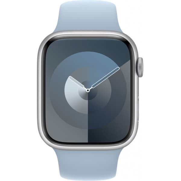 Apple Watch 45 mm vaaleansininen urheiluranneke, S/M (MWMU3)