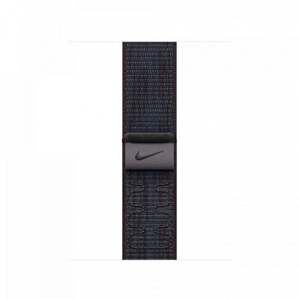 Apple Watch 42 mm svart/blå Nike Sport Loop-armband (MYJA3)