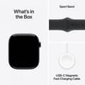Pikkukuva 9 / 9: Apple Watch Series 10 (GPS) 46 mm peilimusta alumiinikuori ja musta urheiluranneke, M/L (MWWQ3)
