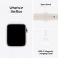 Miniatyrbild 7 av 7: Apple Watch SE (GPS) 40 mm stjärnvit aluminiumhölje och stjärnvit sportarmband, S/M (MXEF3)