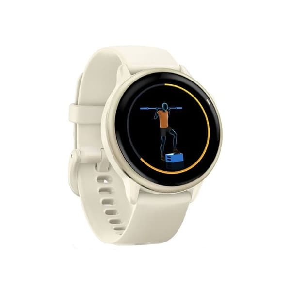 Montre smart Garmin vívoactive 6, Lunar Gold bezel med elfenbensfärgad kapsel