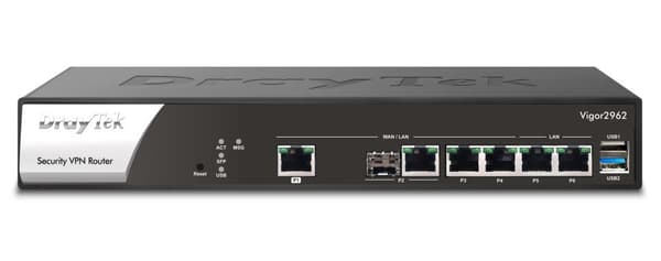 DrayTek Vigor 2962 wired router 2.5 Gigabit Ethernet Black, White Sort, Hvid