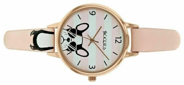 TIKKERS Fransk Bulldog Barnklocka Set m Armband o Purse