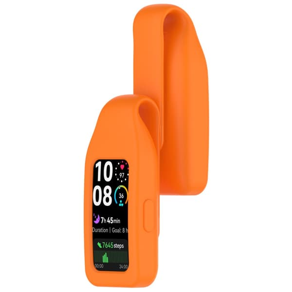 INF Stålklipsspenne for Huawei Band 10/9/8 - Silikon Oransje