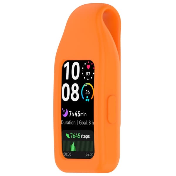 INF Stålklipsspenne for Huawei Band 10/9/8 - Silikon Oransje