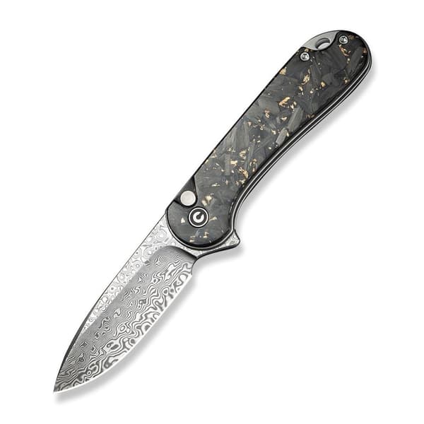 CIVIVI Button Lock Elementum II Damast CF Knife