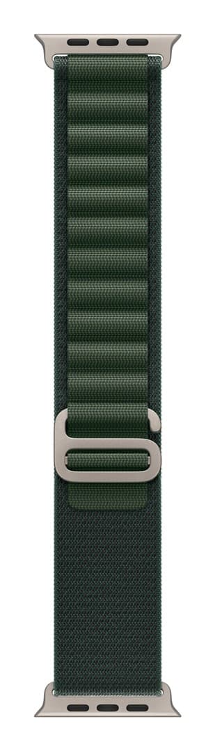 Apple 49mm Dark Green Alpine Loop - Large - Natural Titanium Finish