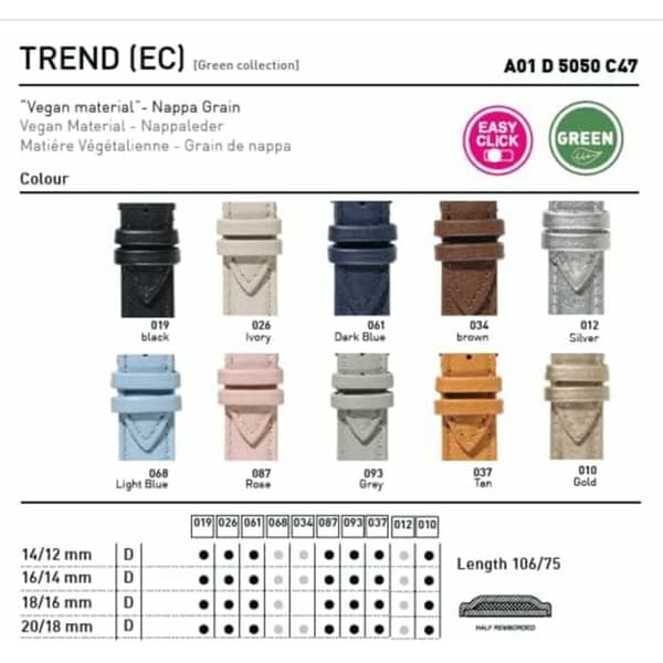 Rem til Ur Morellato A01D5050C47093CR18 18 mm
