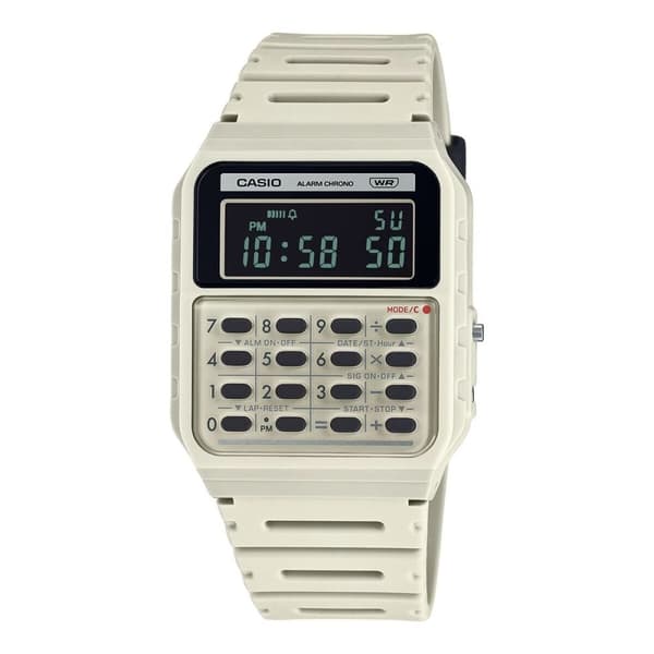 Miesten rannekellot Casio CALCULATOR EDGY COLLECTION - CREAM