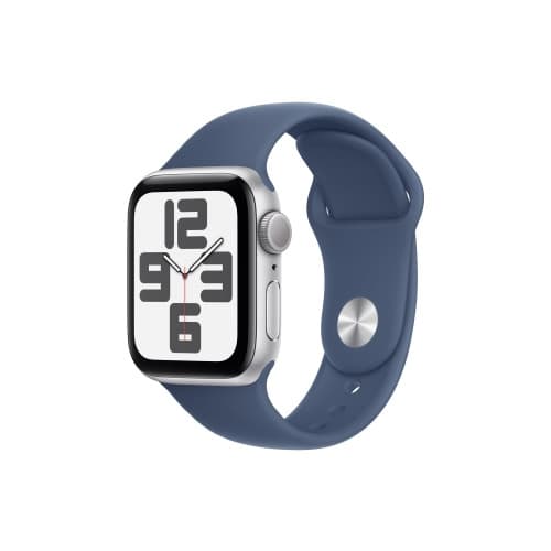 Apple Watch SE (GPS) 2a generation - silveraluminium - smart klocka med sportband - denim - 32 GB