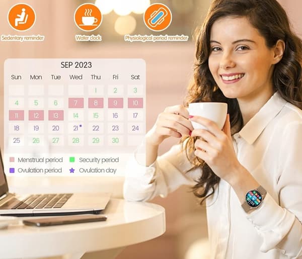 NAISTEN Älykello IP68-rannekkeessa, elegantti vedenpitävä kellolahja