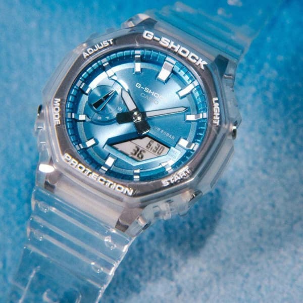 Miesten rannekellot Casio G-Shock BRIGHT METALLIC - LIGHT BLUE (Ø 44,5 mm)