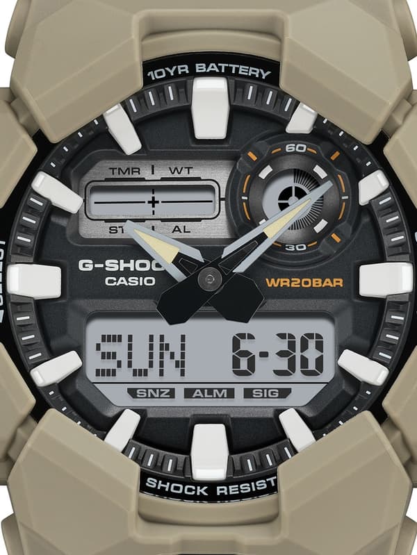Mens Watch Casio GA-010-5AER, Quartz, 52mm, 20ATM