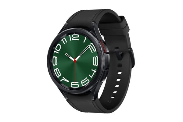 Samsung Galaxy Watch6 Classic - 47 mm - rannekellolla varustettu älykello - hybridi ekonahka - musta - hihnan koko: M/L - näyttö 3,73 cm (1,5") - 16 G