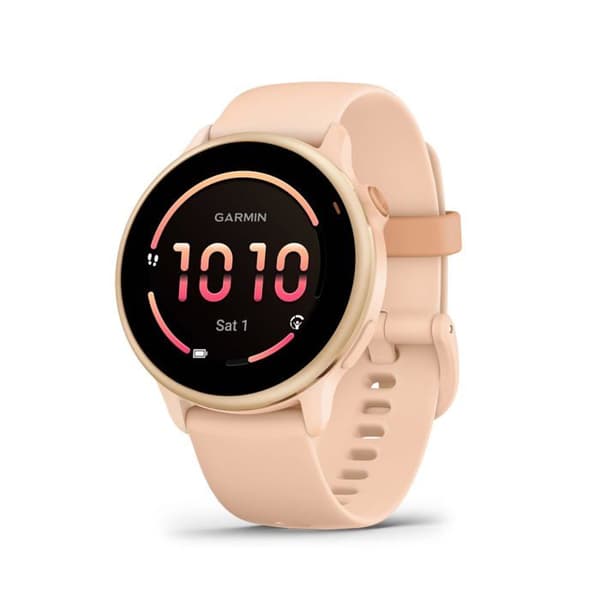 Garmin vívoactive 6 smartklocka, Metallic Pink Dawn bezel med peach rose hölje