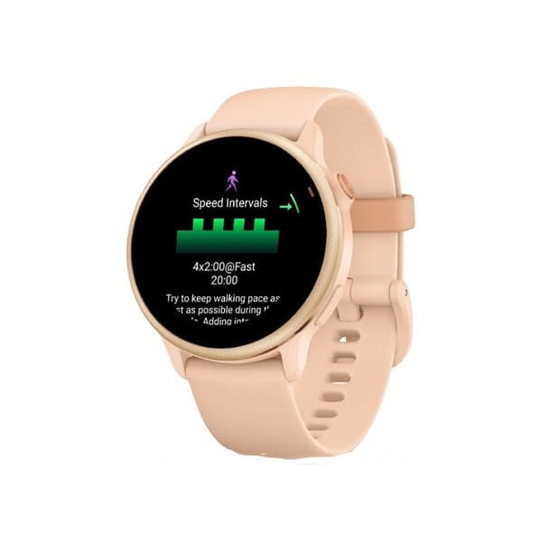 Garmin vívoactive 6 smartklocka, Metallic Pink Dawn bezel med peach rose hölje