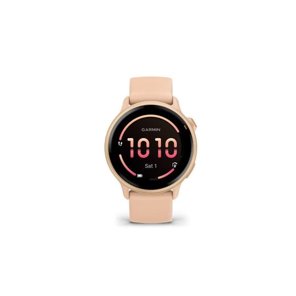 Garmin vívoactive 6 smartklocka, Metallic Pink Dawn bezel med peach rose hölje