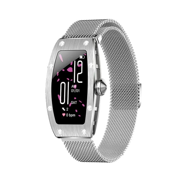 Kumi K18 Swarovski smartwatch sølv