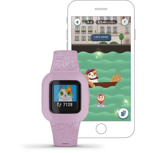 GARMIN vivofit junior 3 - Blommig, Rosa - Aktivitetsspårare för barn