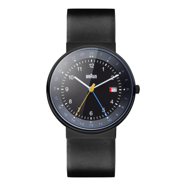 Braun Classic GMT Dual Time Watch with Leather Strap